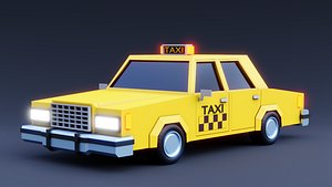 Low Poly Taxi 3D model