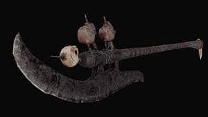 Dark fantasy large halberd Low-poly