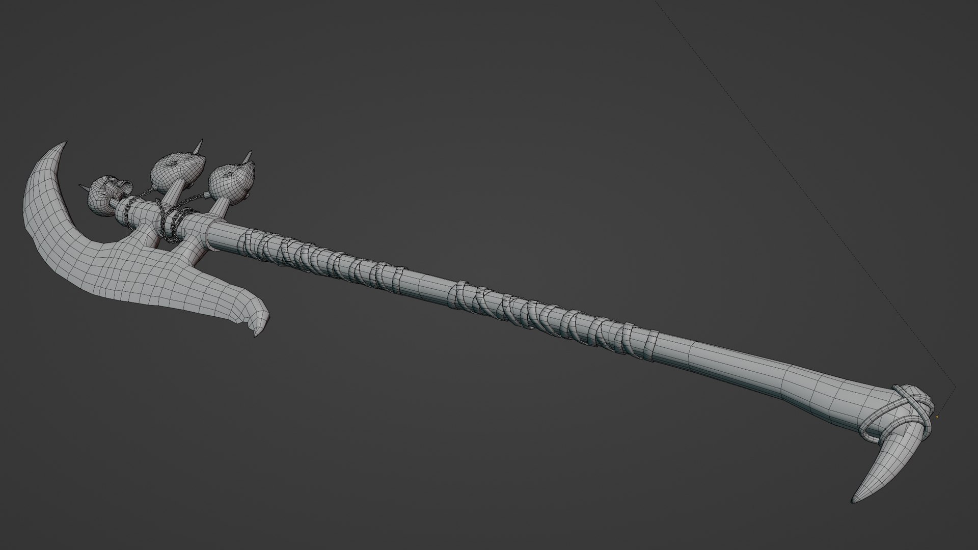 3D Dark Fantasy Large Halberd Low-poly - TurboSquid 2105308