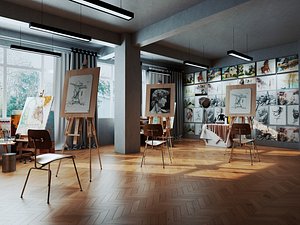 Artist Studio Art Classroom Interior Scene model