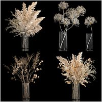 Set Of Bouquets Of Dried Flowers And Pampas Grass 280