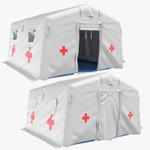 quarantine tent open closed 3D model