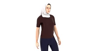 Hijab Woman 3D model