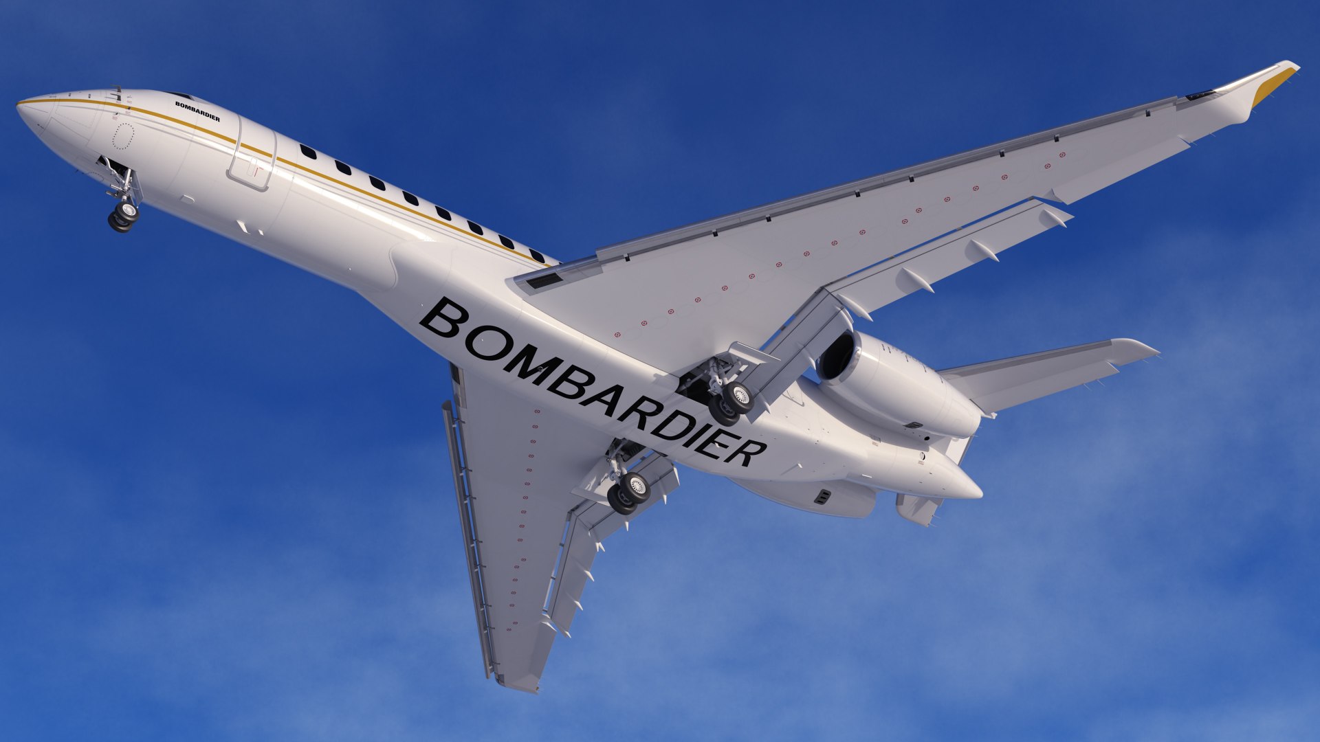 Bombardier Global 7500 Rigged Largest Business Jet 3D model