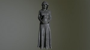 Female Statue Low poly 3D model