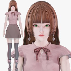 Casual clothes 0021 - Rig - Unreal - Unity - Blender - Animated - Realistic Female Character