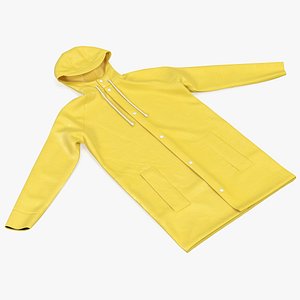 3D folded raincoat jacket rain model