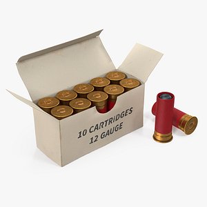 3D box 12 gauge shotgun shells model