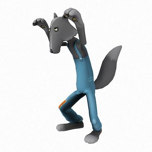 3d cartoon wolf