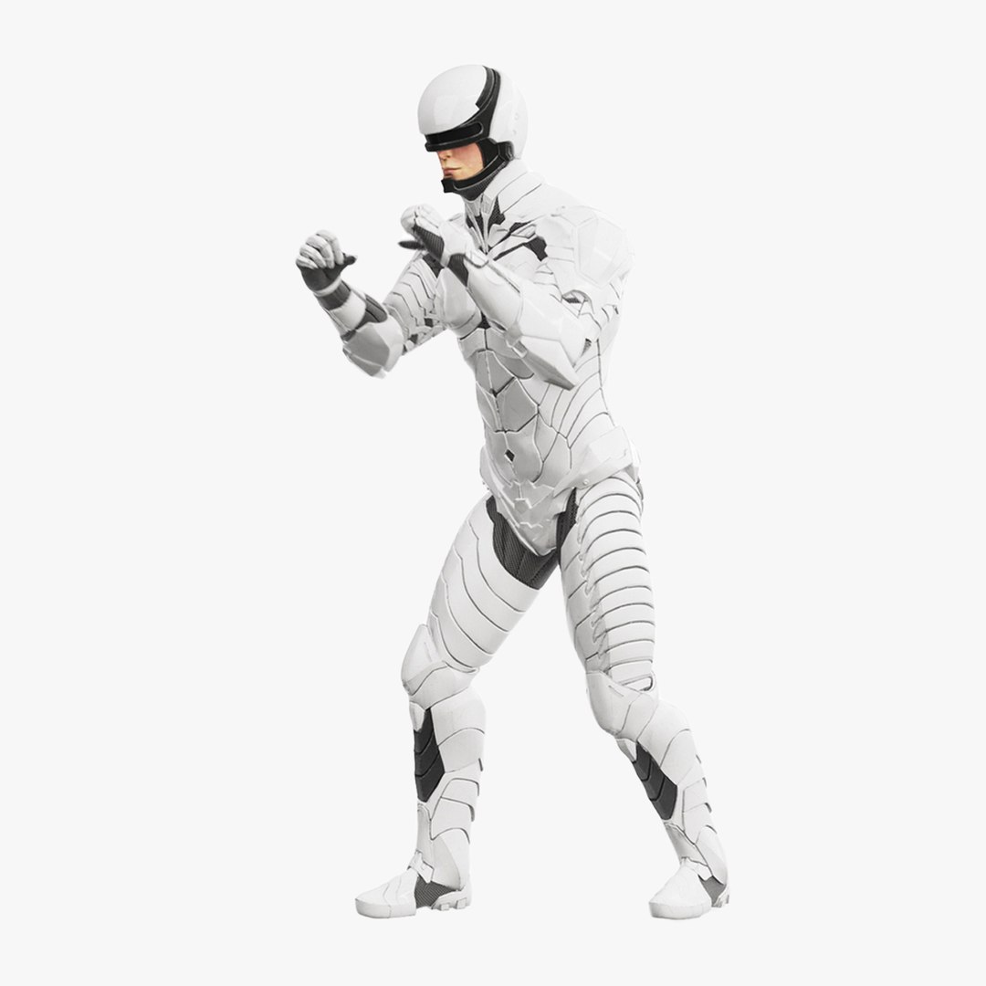Dirty First Order Stormtrooper With Blaster Running 3D Model