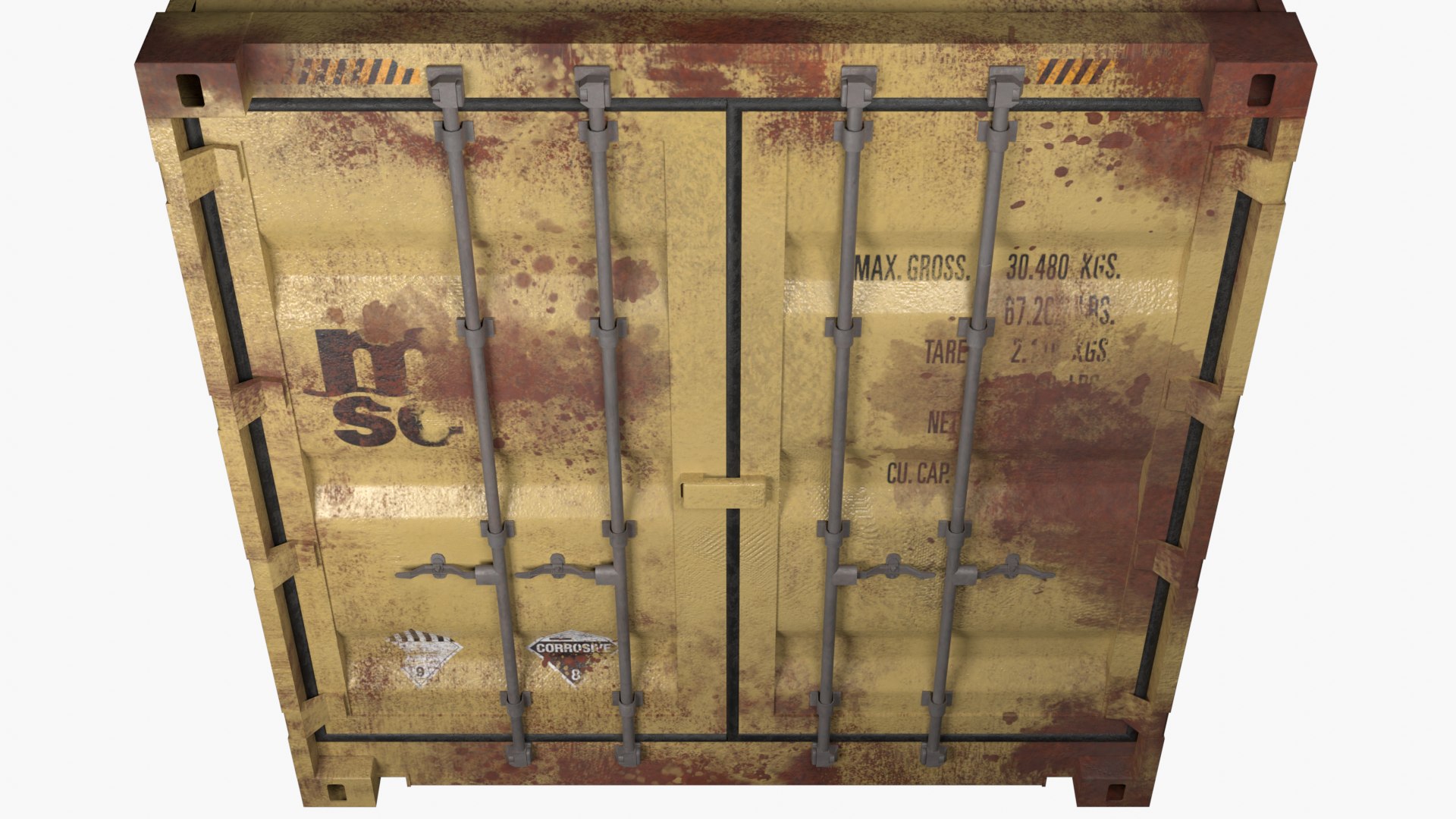Container Yellow New Soft-Damaged Rusty Clean-Logo 3D model ...