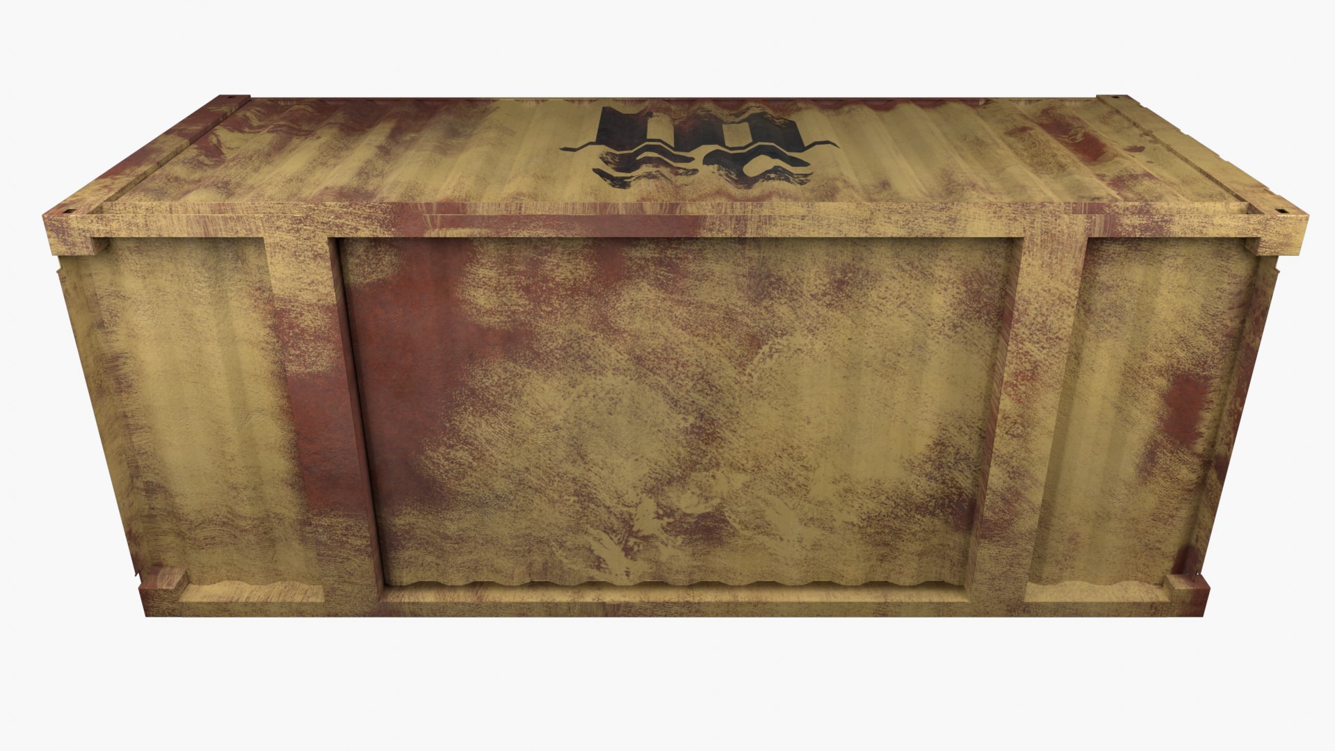 Container Yellow New Soft-Damaged Rusty Clean-Logo 3D model ...
