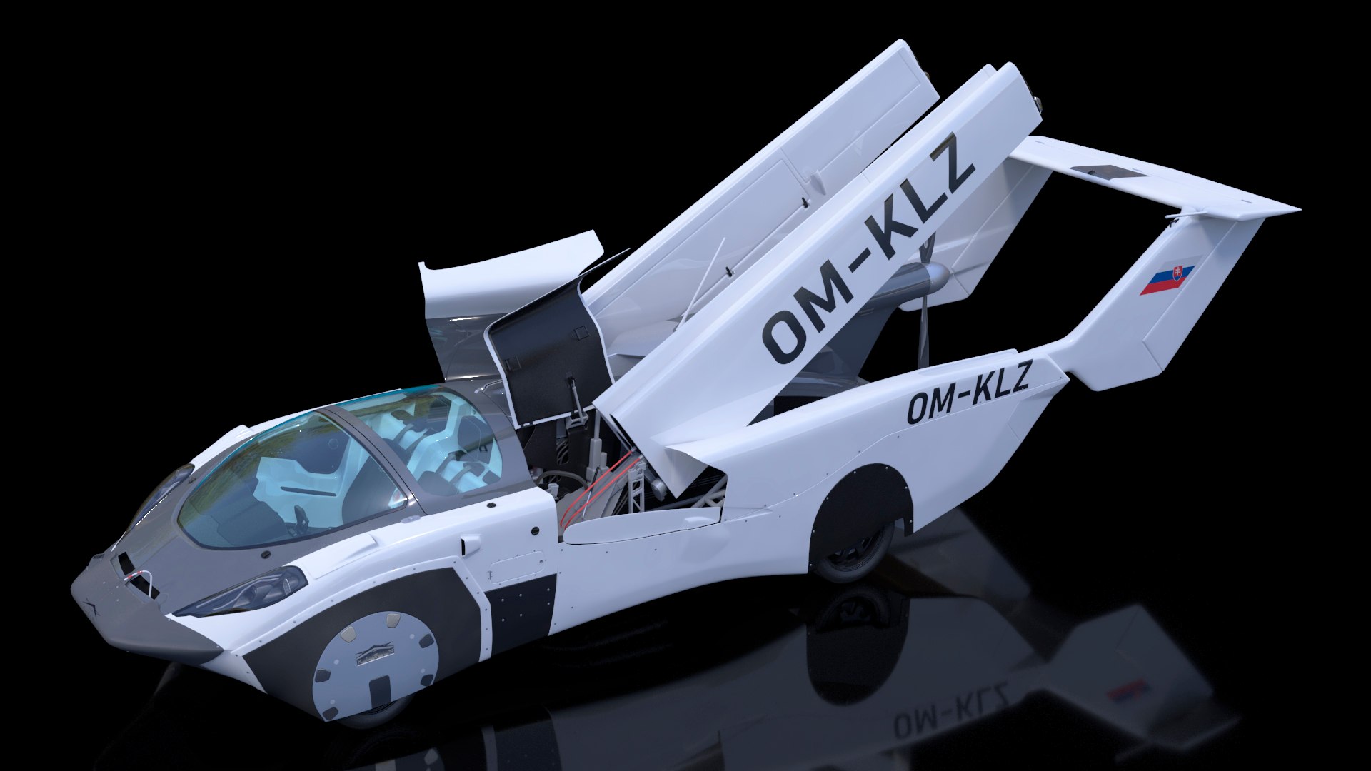 AirCar Rigged for Maya 3D model preview