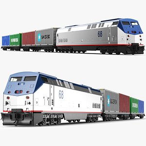 Detailed Cargo Train 3D model