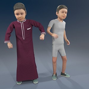 Arabic boy real cloth simulation conversation loop animation 3