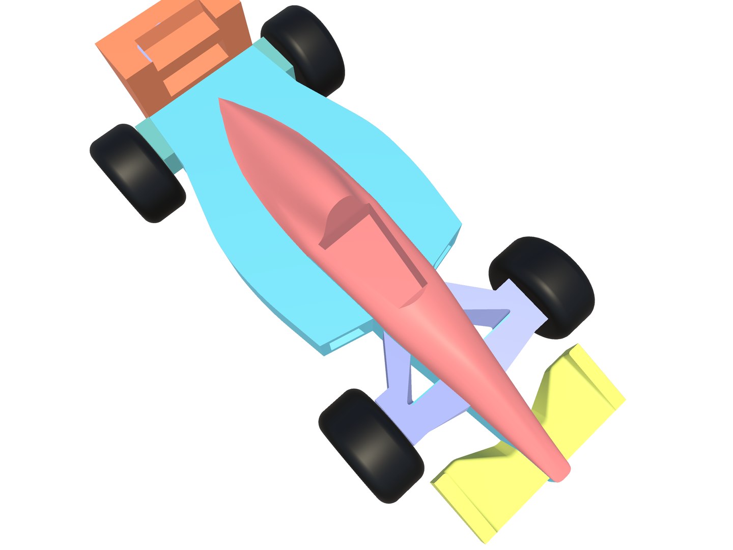 3D Model Cartoon Formula Car 3D Game Ready Model Optimized For Games ...