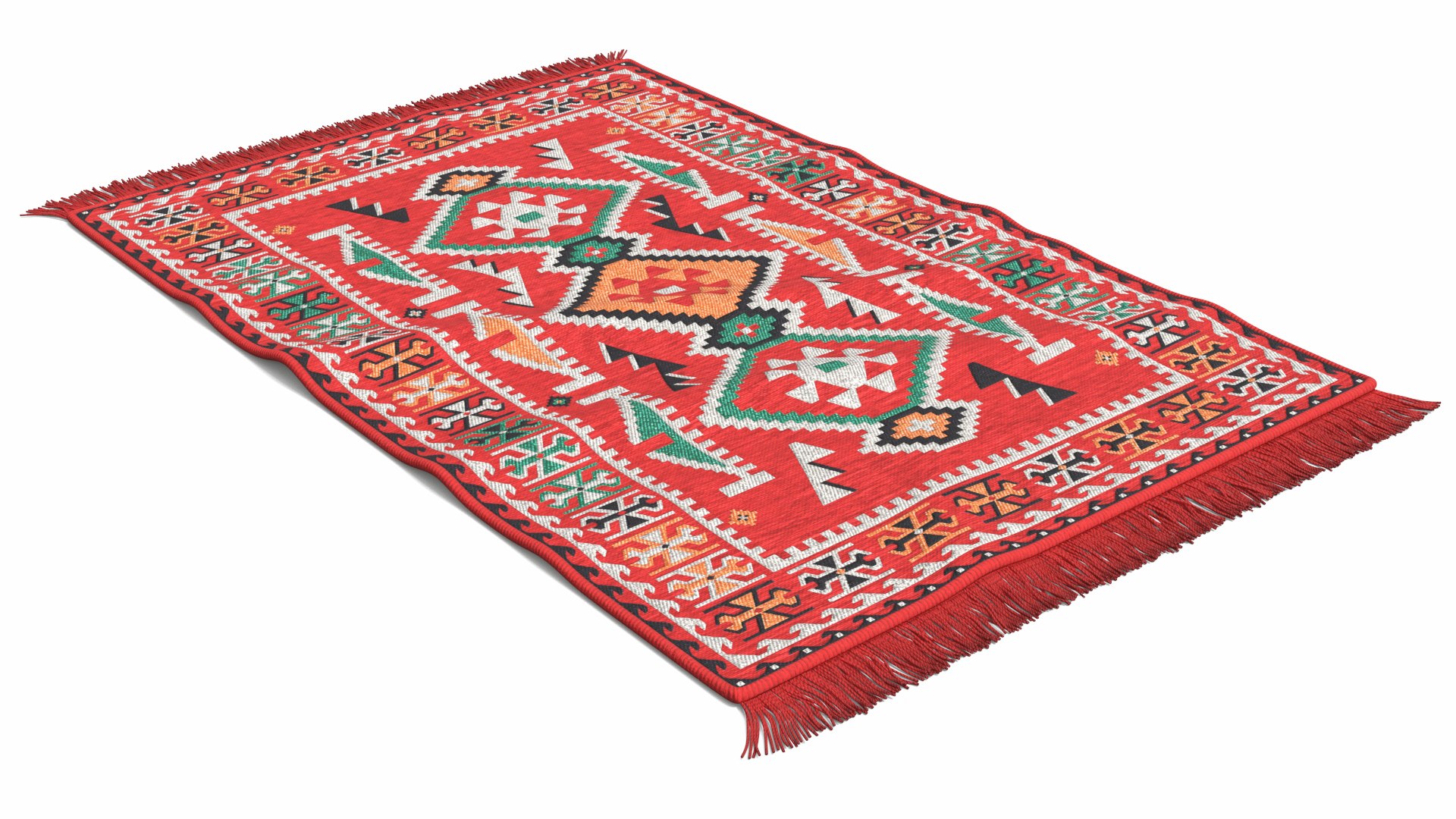 Arabic Woven Majlis Style Carpet Red 3D model preview