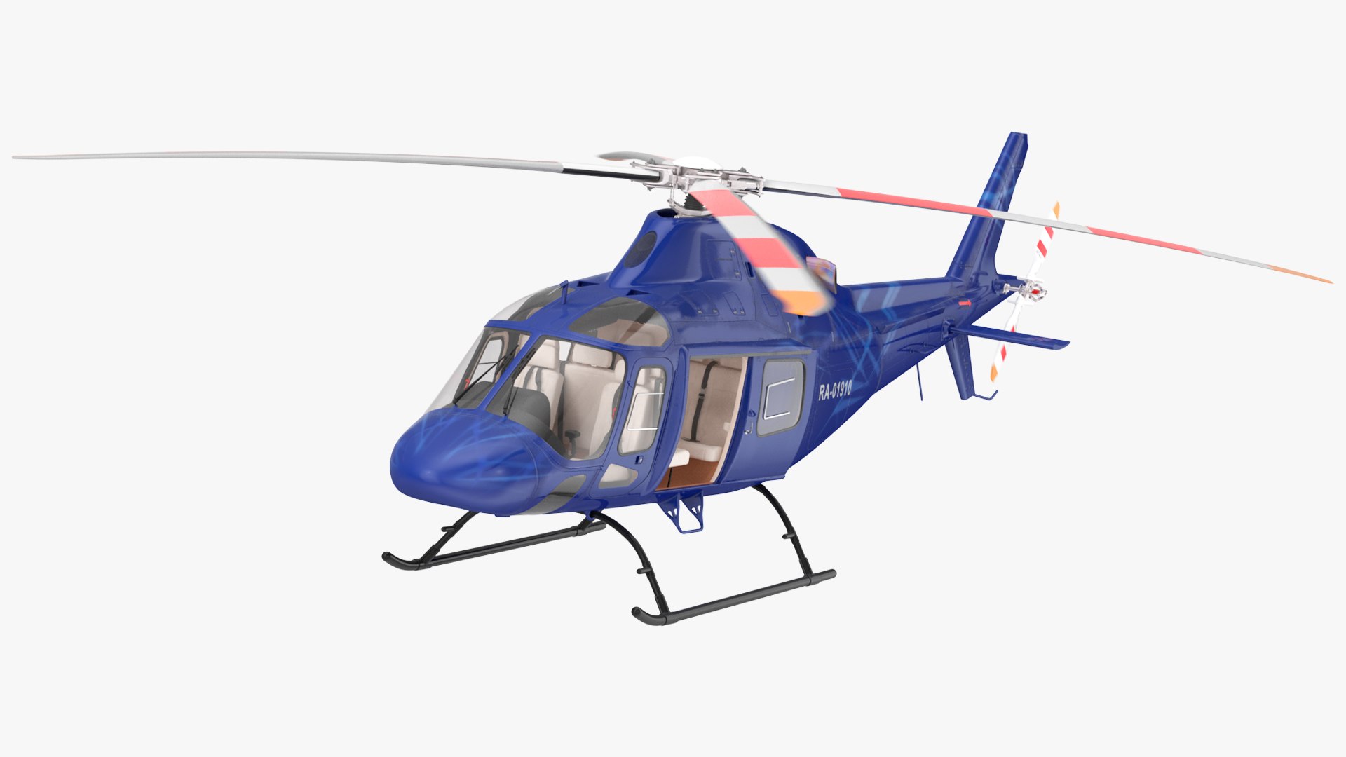 Leonardo AgustaWestland AW119 Helicopter Blue Rigged 3D model preview