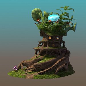 3D fairy tree house model