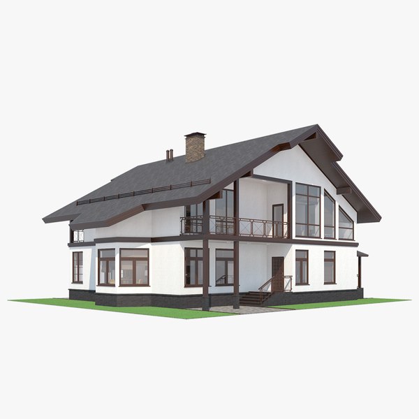 3d two-story house siding