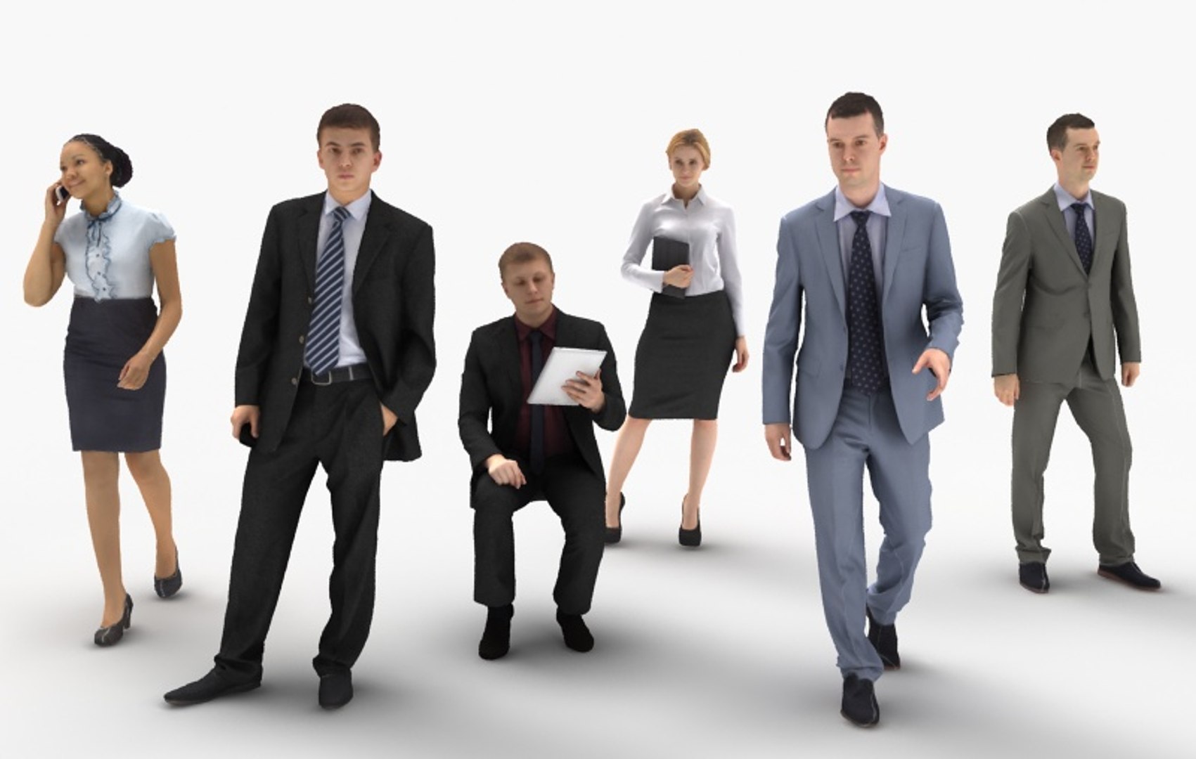 3d human businesses people model