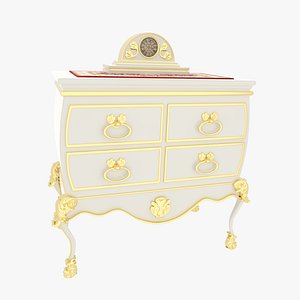 Victorian Dresser White 3D
