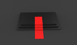 Pedestal stair carpet 3D model