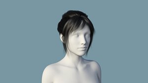 3D realistic female hair model
