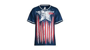 Men USA Star Sublimation Navy Blue Sports Jersey 3D model