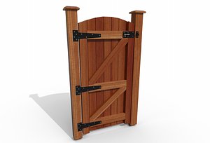 3D model wooden gate