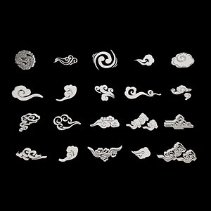 3D model vdb collection Stylized auspicious clouds 20pack cartoon
