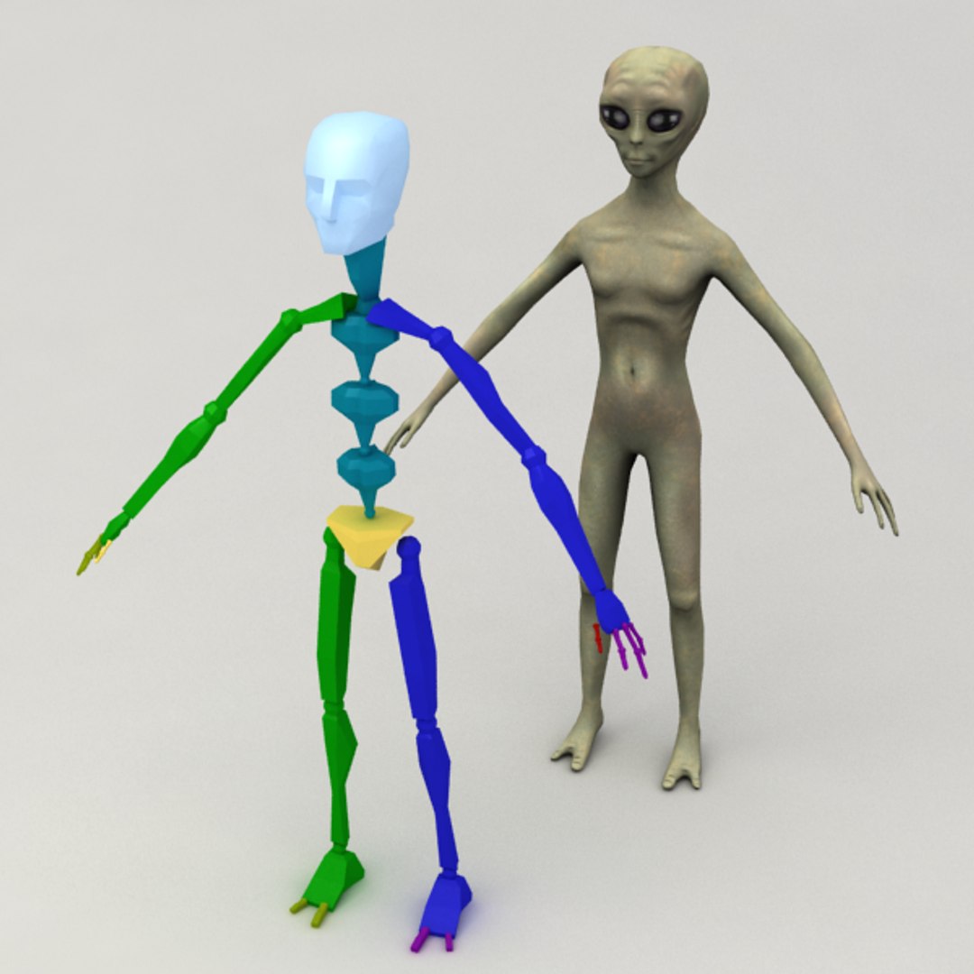 Alien Rigged 3d Model