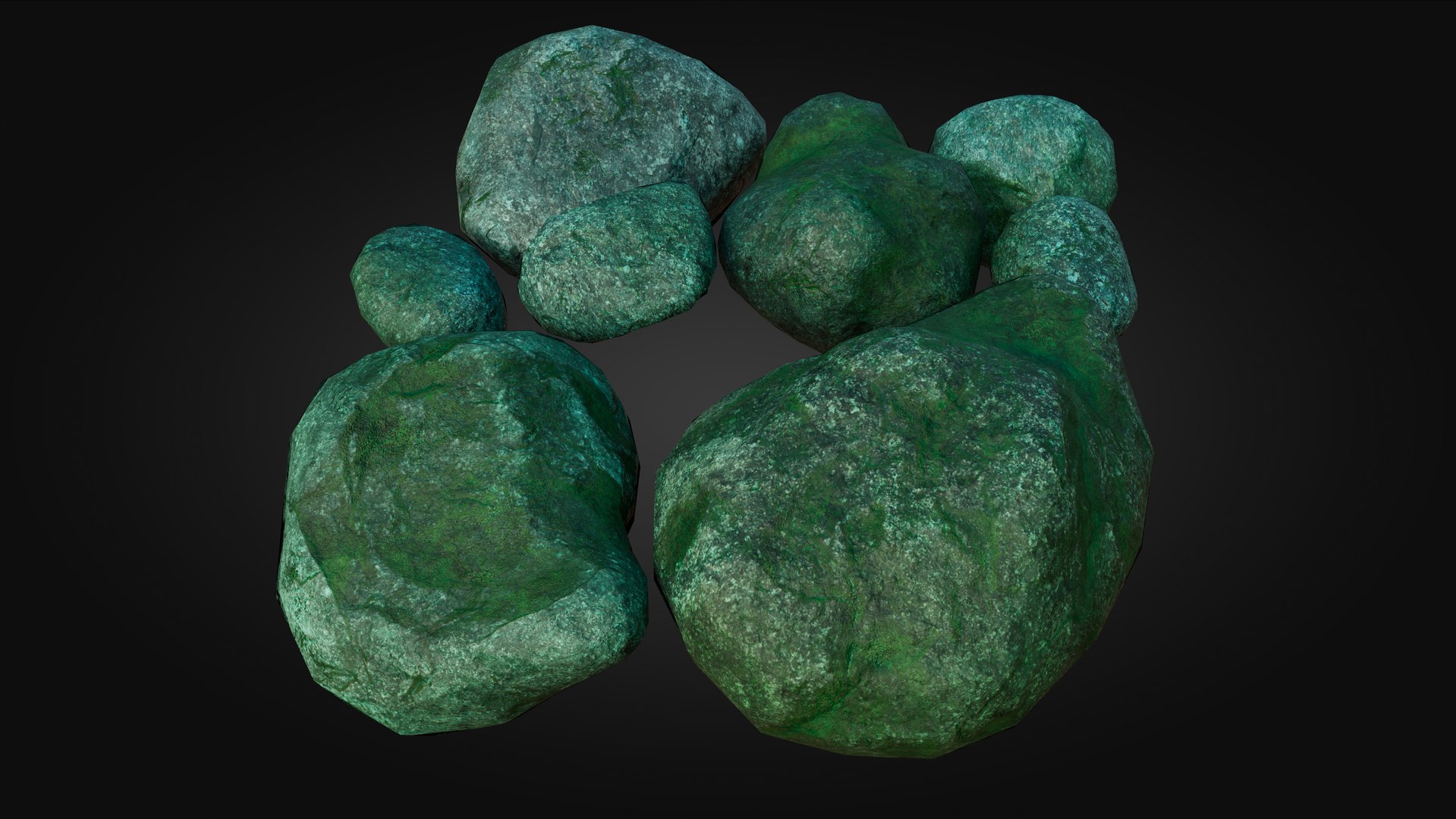 Round Mossy Boulders - PBR 3D Model - TurboSquid 1940942