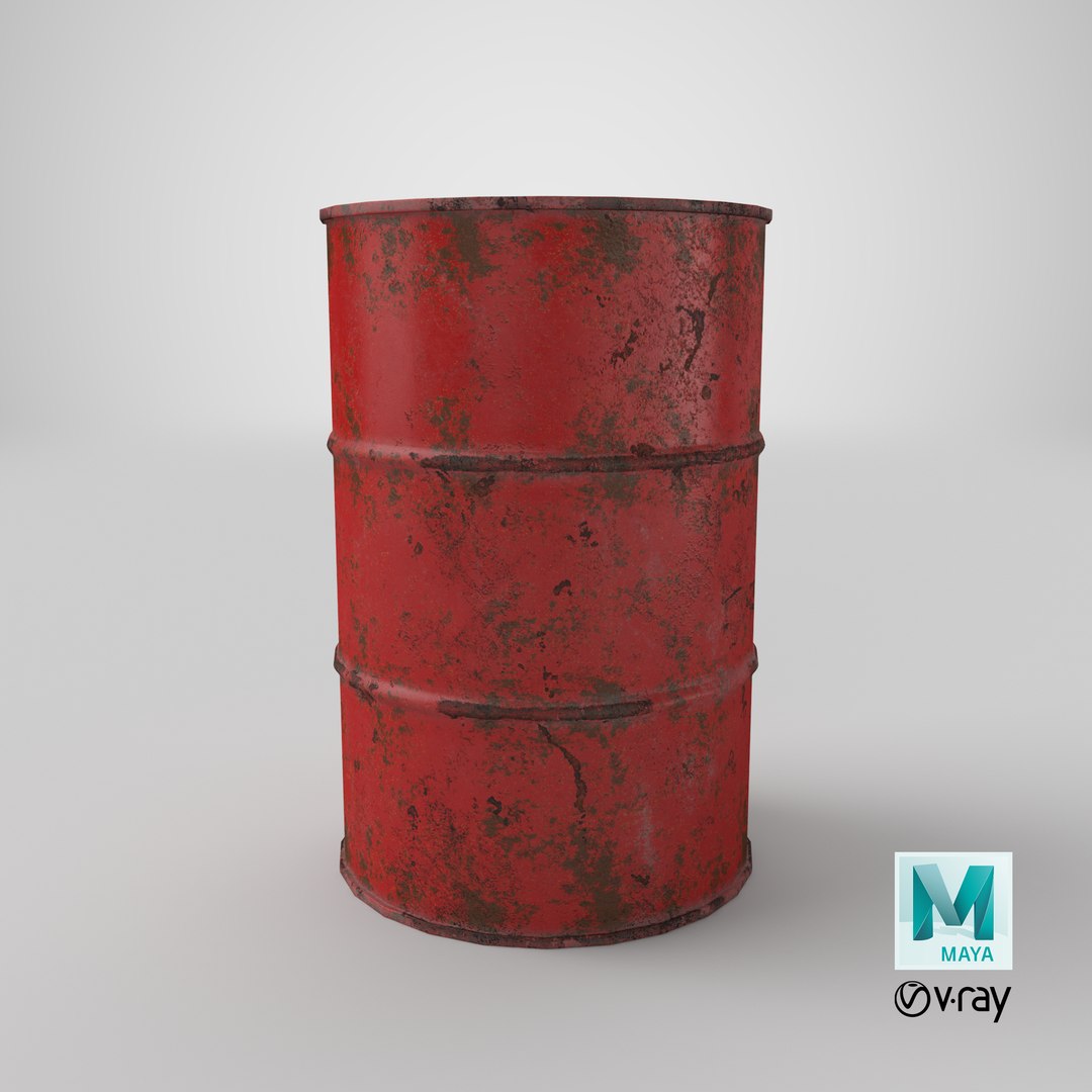 Steel Barrel - Red - Rusted 3D - TurboSquid 2122796