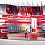 Studio de télévision météo moderne avec présentateur truqué