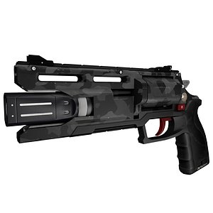 3D Sci-Fi Plasma Revolver Handgun Camo