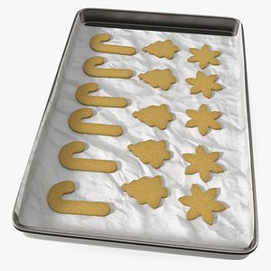 Holiday Cookie Cutouts on Baking Tray