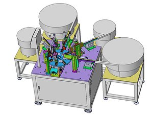 Multi Parts Assembly Machine with Indexing Feeding System 3D CAD Model