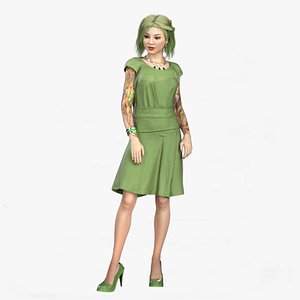 Realistic Rigged Style Cute Girl-Kallyna Character 3D Model