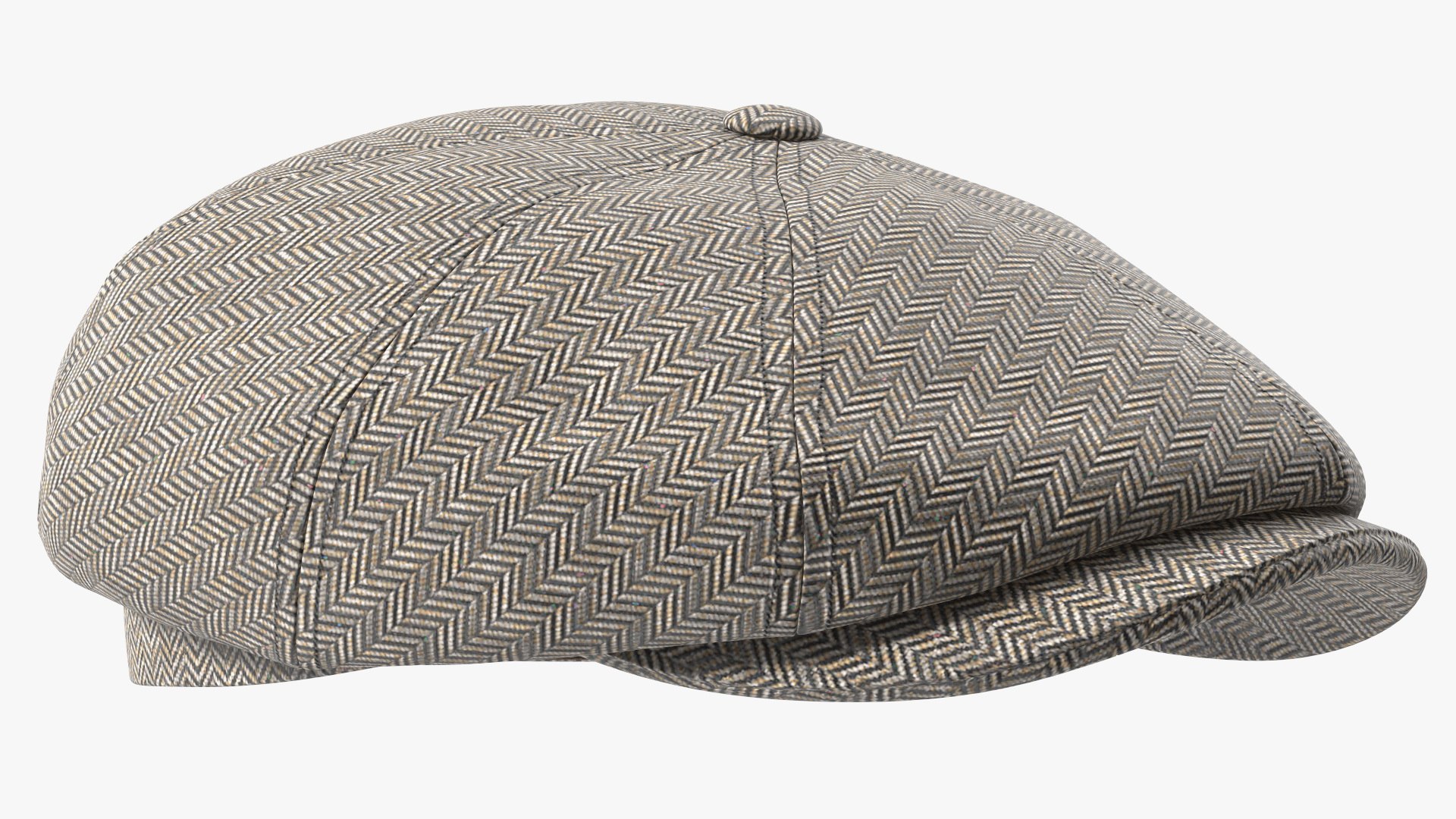 Wool Flat Cap Grey 3D model preview