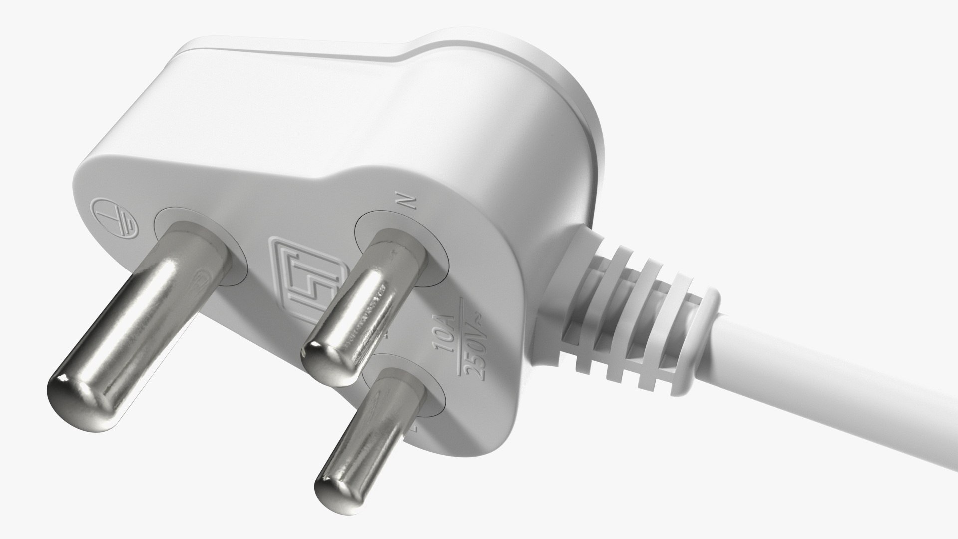 India Electric Plug Type D White 3D model TurboSquid 2040467