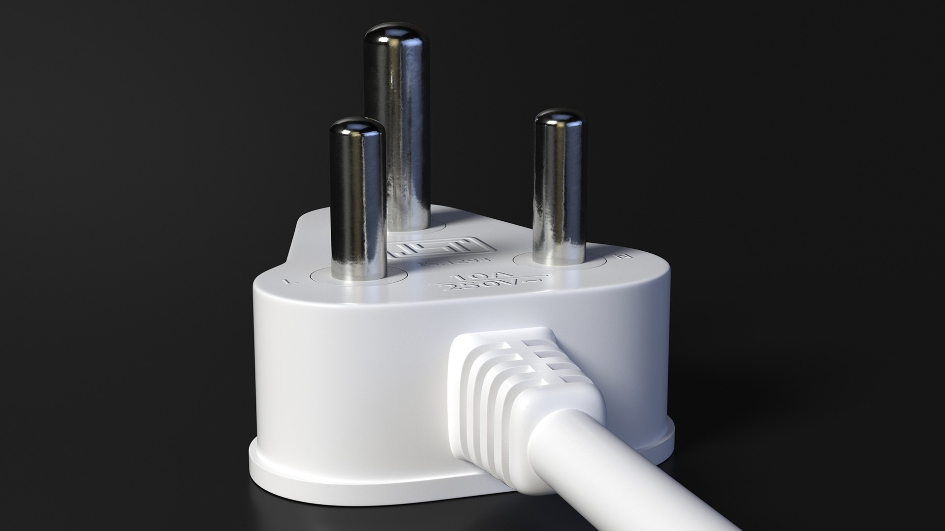 India Electric Plug Type D White 3D model TurboSquid 2040467