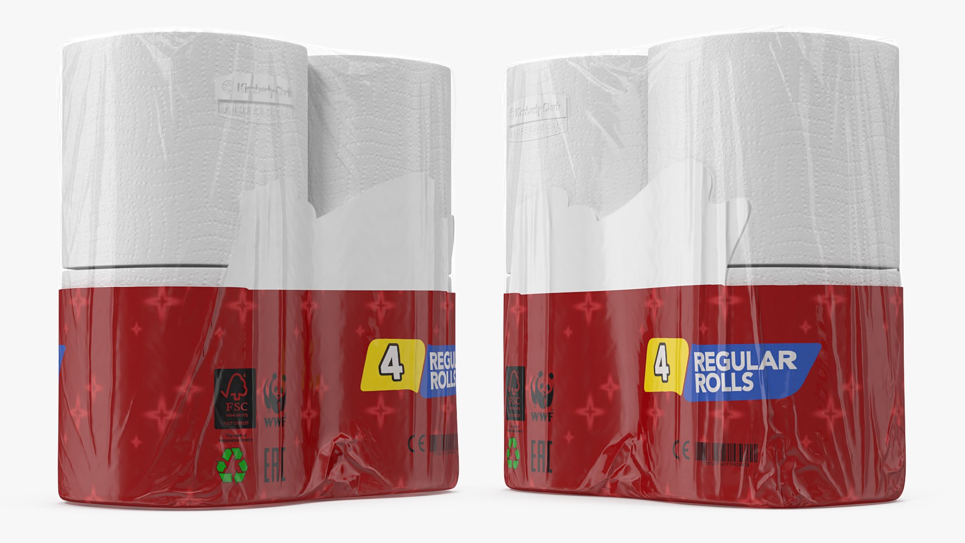 Toilet Tissue 4 Rolls 3D model preview