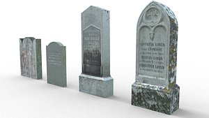 2 tombstones 3d obj