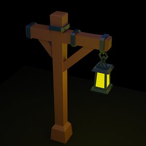 cartoon street lamp post 3D model