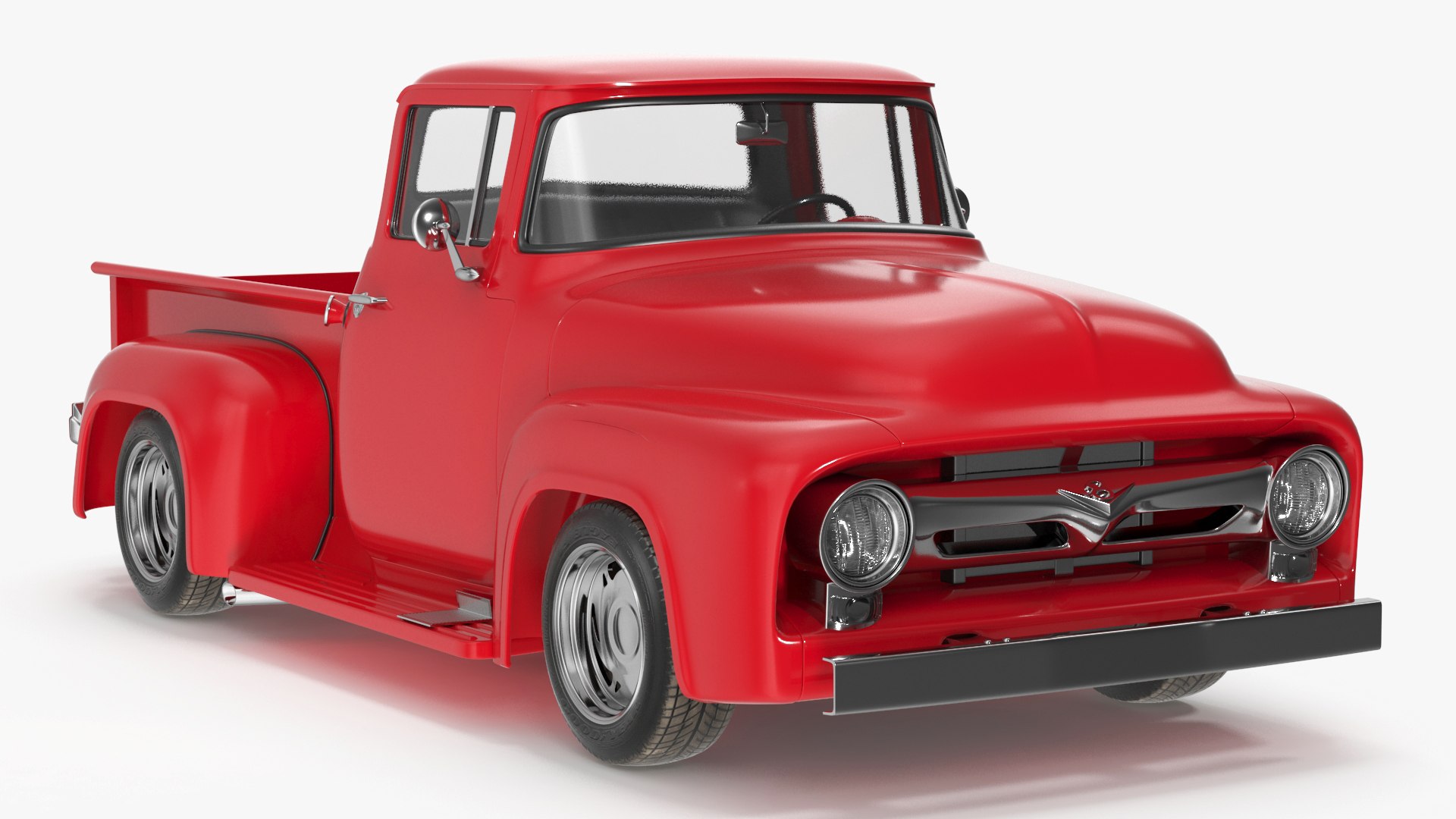 1956 Ford F100 Pickup Truck Tuned Simple Interior 3D model preview