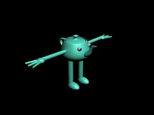 free max model teapod character rigged