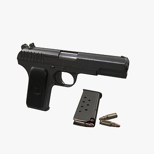 soviet gun pistol tokarev 3d model
