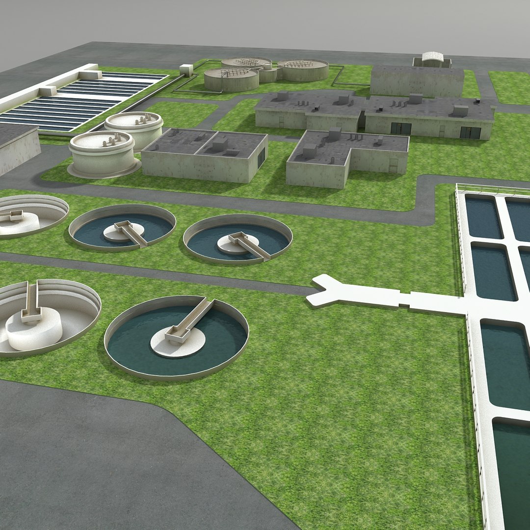 Water Treatment Plant Sewage 3d Max