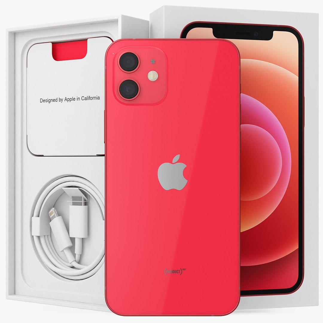Apple iPhone 12 Unboxed Product RED 3D model preview
